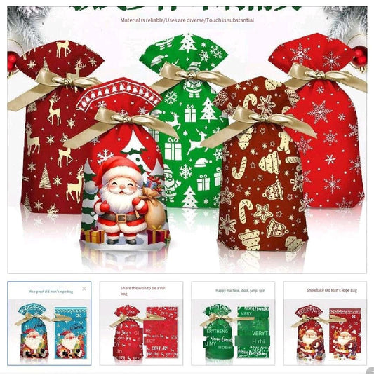 Christmas gift drawstring bag